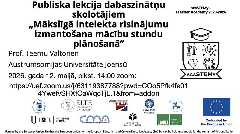 Aicinājums dalībai publiskajā lekcijā "Mākslīgā intelekta risinājumu izmantošana mācību stundu plānošanā".